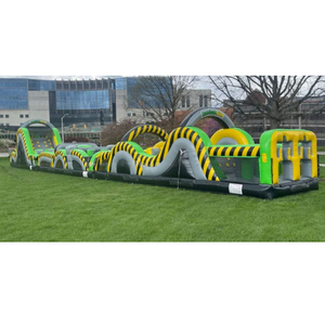 Percorso a Ostacoli Gonfiabile Commerciale in PVC a Tema Verde, Grande, con Castello, per Bambini e Adulti, Ideale per Noleggio per Feste all'Aperto - Direttamente dalla Fabbrica - Product Image 4