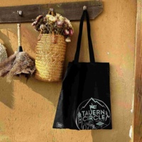 Sacs fourre-tout promotionnels personnalisables en toile de coton réutilisables avec logo imprimé sur mesure, bandoulière et poignée supérieure, taille personnalisable