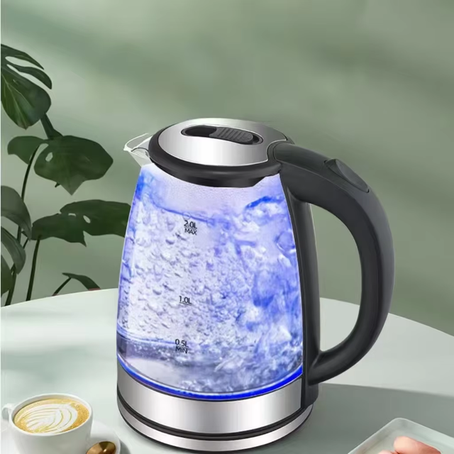 Chinese Brand Household Appliances, a Button-operated Electric Kettle with Base Heating Function and Automatic Power-off Feature