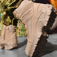 Bottes tactiques du désert Yakeda, bottes de combat à fermeture éclair haute tige, antidérapantes, chaussures de randonnée tactiques d'extérieur, bottes tactiques en PU
