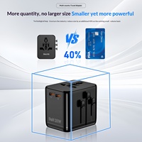 Adaptador Universal Ultra Mini Convertidor de Corriente y Cargador USB 2 en 1 GaN PD 20W 2 USB-C y USB-A 2500W Cargador Mundial