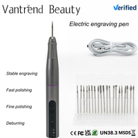 Vantrend Beauty - Mini Pluma de Grabado Eléctrica, Recargable por USB, Herramienta de Bricolaje con Motor de Escobillas, 0-20000 RPM, para Aluminio, Metal y Vidrio