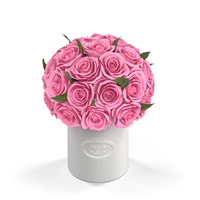 Kunden spezifische Kuppelform-Anordnung Handgemachte echte natürliche ewige Blumenstrauß Rose konservierte Blumen in Keramik vase