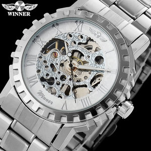 WINNER-<span class=keywords><strong>relojes</strong></span> mecánicos deportivos para <span class=keywords><strong>hombre</strong></span>, pulsera de acero masculina con esqueleto - Product Image 2