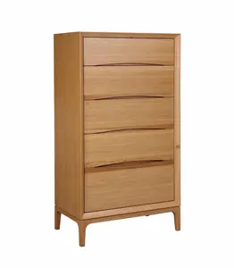 现代客厅储物柜家具5抽屉木质衣柜天然实木橱柜带门木质书柜