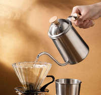 Bouilloire à col de cygne durable en métal pour l'extérieur Pot à café à cosse en acier inoxydable 304