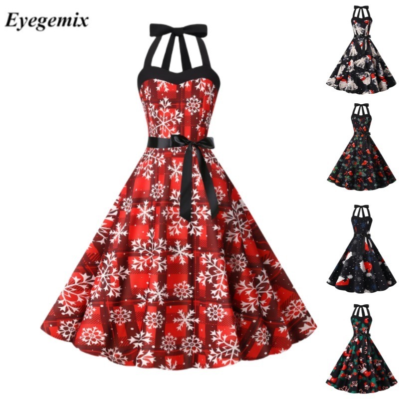 Shop Our Women's Robe Swing Snowflake Print Christmas Costumes Shop Our Women's Robe Swing Snowflake Print Christmas Costumes