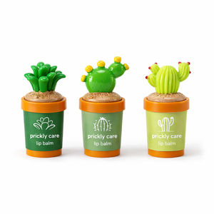 Bálsamo Labial Vegano con Sabor a Frutas, Etiqueta Privada OEM/ODM, Regalo para Fiestas Infantiles, Diseño de Cactus - Product Image 1