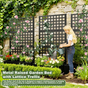 Grand bac à plantes vertical suspendu en fer galvanisé, treillis pour plantes grimpantes - Classique, durable, pour intérieur/extérieur - Product Image 5