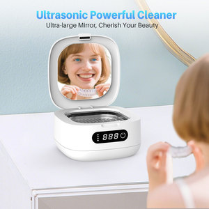 Limpiador ultrasónico UV Rosa Rugosa de 50 kHz y 24 W con temporizador digital para joyas, dentaduras postizas, alineadores y protectores bucales - Product Image 4