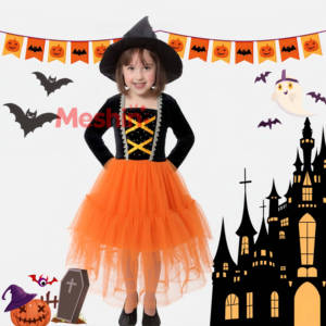 Disfraz de Bruja Clásico de Lujo para Niña, Disfraz de Carnaval de Halloween MS - Product Image 1