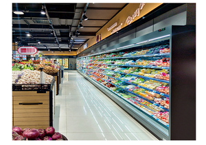 Refroidisseur à rideau d'air vertical avec <span class=keywords><strong>hauteur</strong></span> frontale ultra-basse, grande capacité de stockage et dimensions personnalisables, idéal pour les supermarchés - Product Image 2