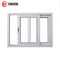Fenêtres coulissantes à rupture thermique Fenêtres coulissantes verticales Fenêtre coulissante à trois voies en aluminium avec moustiquaire en métal