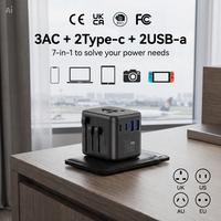 Adaptateur de voyage PD 30W, chargeur universel avec 2 ports USB-C, charge rapide compacte pour les voyages au Royaume-Uni, en Europe et dans le monde entier, tablette, téléphone, ordinateur portable