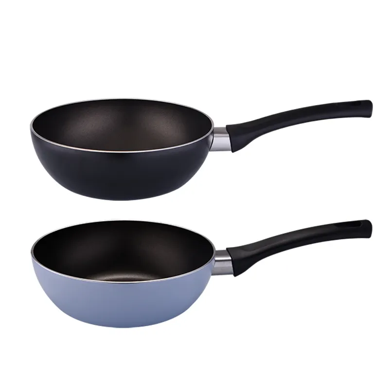 Chinese Keuken Roller Koken Aluminium 18Cm Non Stick Wok Zonder Deksel