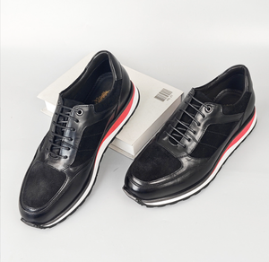 Men's Genuine <b>Leather</b> <b>Sneakers</b> Vintage British Style Slip-On Casual Shoes Fashion Design Footwear for Business Office Daily Wear - Product Image 2