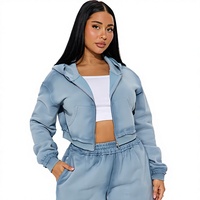 Survêtements pour femmes, vêtements de rue d'hiver, ensemble 2 pièces, léger, respirant, tissu en molleton 100% coton