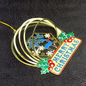 Conception creuse personnalisée artisanat en métal carillons éoliens ornements de Noël ornements de luxe 3D rotatif arbre de Noël ornements - Product Image 3