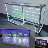 Comptoir d'exposition modulaire en aluminium pour salon professionnel, avec éclairage LED portable et panneau SEG publicitaire