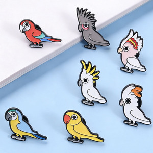 เข็มกลัดเคลือบลายนกแก้วแบบขายส่ง, เข็มกลัดติดเสื้อผ้าและกระเป๋าลายการ์ตูนน่ารัก, รับทำงานศิลปะตามสั่ง, ยินดีรับคำสั่งซื้อจำนวนมาก - Product Image 1