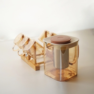 ชุดกาต้มน้ำแก้วทนความร้อนสูงพร้อมตัวกรองเครื่องครัวทนความร้อน7ชิ้น - Product Image 5