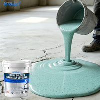 Revêtement en sable coloré époxy MTBJZJ, peinture à effet marbre auto-nivelante, revêtement liquide décoratif résistant à l'usure pour sol en ciment