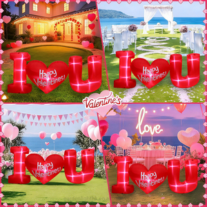 5FT Waterproof LED Happy <b>Valentine's</b> Day Inflatable 'I Love You' Lighted Yard Sign for Home Wedding Garden Party Decor - Product Image 3