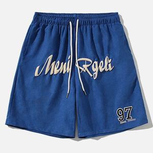 Ensemble de shorts vintage pour garçon avec logo 3D en relief pour l'été, shorts de sport en coton personnalisés, pantalon de survêtement en molleton OEM, shorts cargo pour homme - Product Image 6