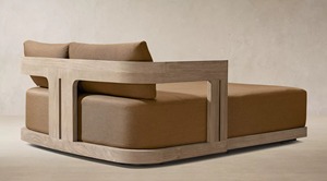 Chaise longue en teck moderne avec coussins en polyester, dossier solide, mobilier d'extérieur, design contemporain, durable, utilisation sur sol dur - Product Image 4