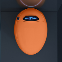 Toilette intelligente en céramique automatique de forme ovale, sanitaire, à poser au sol, avec télécommande, siège chauffant