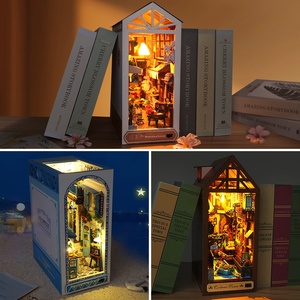 Puzzle <span class=keywords><strong>3D</strong></span> Maison Miniature DIY Transfrontalier, Serre-livres Modèle de Maison à Assembler Soi-même, Jouet Créatif, Cadeau d'Anniversaire, Boîte de Rangement pour Meubles - Product Image 3
