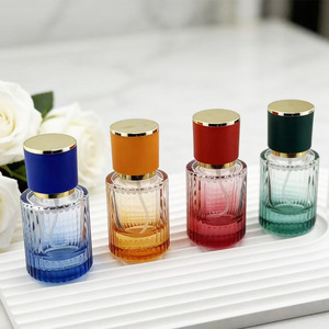 In Stock Portable Colorful Glass Vertical Stripe Perfume <b>Bottles</b> 30ml 50ml Empty Glass Press Spray Perfume <b>Bottles</b> - Product Image 5