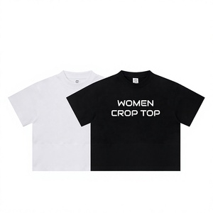 Camiseta Corta Informal Transpirable para Mujer, Blanca, de Alta Calidad, 100% Algodón, 305 g/m², Top Corto, Impresión Personalizada, Logotipo Bordado - Product Image 6