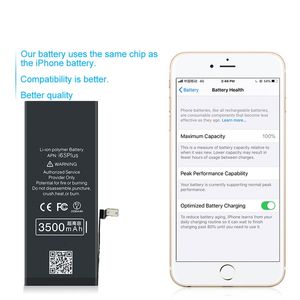 איכות oem סוללה חלופית מעולה עבור iPhone 6-16 פרו מקסימום 100% בריא עם זמן ריצה במלאי - Product Image 1