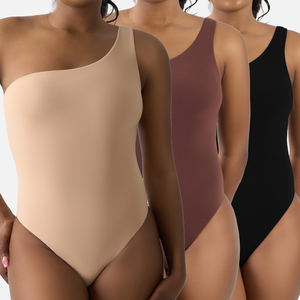 SK1250 tuta da Yoga per il controllo della pancia in tinta unita <span class=keywords><strong>monospalla</strong></span> sportiva tuta da Fitness con quattro fibbie - Product Image 1