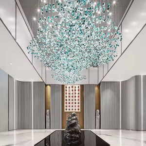 Color cristal piedra gota colgante iluminación Hotel Villa Hall Mall Gran Lujo proyecto personalizado araña - Product Image 6