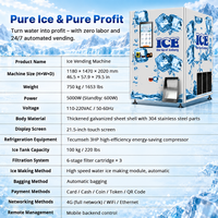 Fournisseur de distributeurs automatiques de glace Distributeur automatique de glaçons de grande capacité pour l'extérieur Distributeur automatique de glace avec ensachage automatique