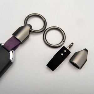 Assorted Color Metal Keychains with Leather <b>Key</b> <b>Rings</b> Durable <b>Key</b> Holders Fashion Accessories for Daily Use & Gifts - Product Image 2