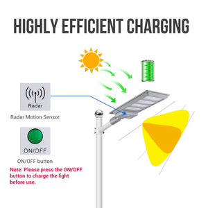 Farola LED Solar de Plástico ABS Impermeable IP65 con Opciones de 200W-400W para Uso en Carreteras NJ052, Todo en Uno - Product Image 2