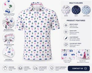 Camisetas de Golf Personalizadas con Logotipo Bordado, Estampado Completo, 88% Poliéster, 12% Elastano, Camiseta de Golf de Diseño de Alta Calidad y Lujo - Product Image 2