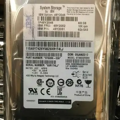 고품질 49Y2052 2.5 인치 6 Gb/s 하드 드라이브 리퍼비시 서버 hdd