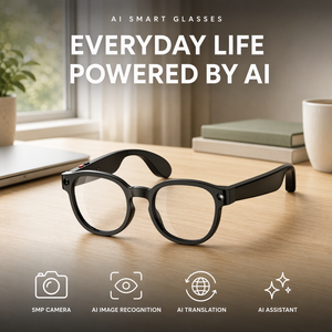 Lunettes Intelligentes IA avec Caméra 5MP, Enregistrement Photo et Vidéo, Traduction IA, Reconnaissance d'Objets, Assistant IA Portable pour Voyage, OEM - Product Image 1