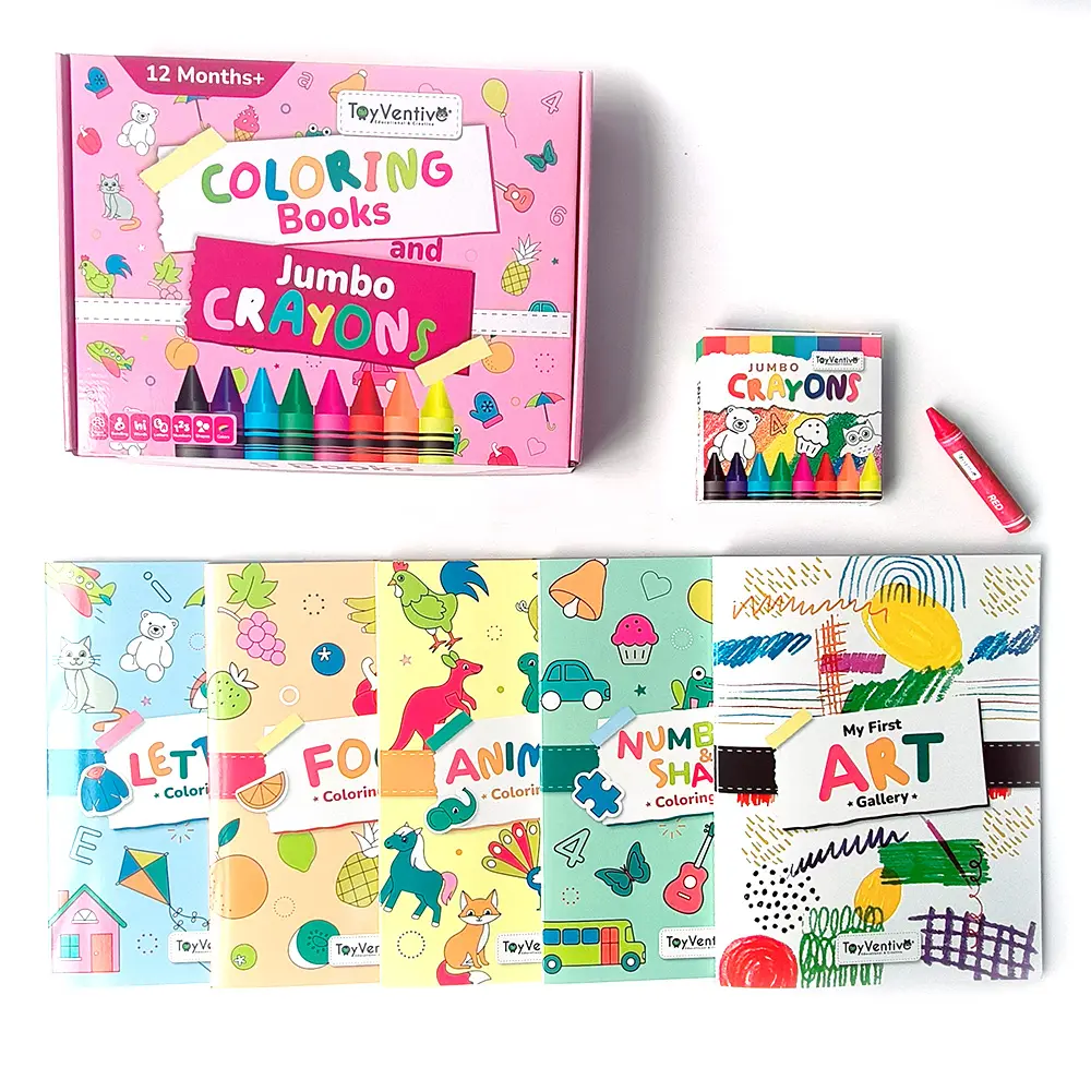 2024 nouveaux livres de coloriage pour enfants et crayons jumbo jeux de fille intéressants jouets éducatifs boîte en papier