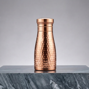 Mini botella de agua de cobre con acabado martillado, ecológica, reutilizable, perfecta para uso diario, cocina, viajes al aire libre y regalos. - Product Image 1