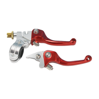 Ensemble de leviers ASV rouge, base argentée, levier pliable/court, 1ère génération, écrou de réglage en cuivre/levier de frein pliable, levier court rouge