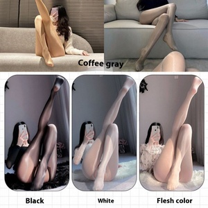 Calze Aurora nere lucide Leggings da donna lisce setose e lucide collant stile sottile Sexy collant a olio per cavalli con motivo solido - Product Image 2