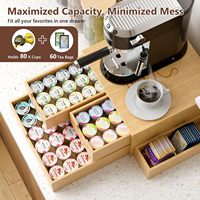 Nouveau support de rangement pour dosettes de café en bois, porte-gobelets en forme d'arbre et tiroirs latéraux de rangement, luxe, personnalisable avec logo