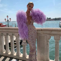 Écharpe en plumes d'autruche pour femme, idéale pour les fêtes à domicile, mariages, décorations de Noël, projets DIY, vêtements, costumes, robes de danse, accessoires de cosplay