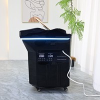 Équipement de salon de luxe : Bac de lavage de cheveux mobile et portable avec réservoir d'eau, sans plomberie, pour spa capillaire