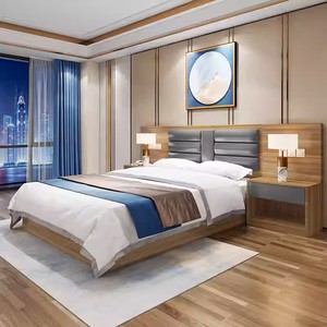 โรงแรม3ดาวเฟอร์นิเจอร์ห้องนอนที่ทันสมัยเรียบง่ายไม้เนื้อแข็งแพลตฟอร์มเตียงเตียงหุ้มหัวเตียงเตียงทีวีอพาร์ทเม้น - Product Image 2